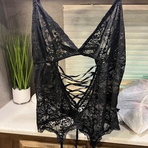 Black lace lingerie